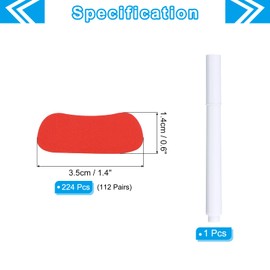 PATIKIL 112 Pairs Sports Eye Black Stickers, Under Eye Black Strips Football Face Stickers Breathable Eyeblack Sticker with Pencil for Baseball Fans on Game Day, Warm Red