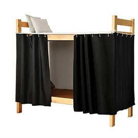 Teanea Full Size Bottom Bunk Bed Blackout Curtains for Full for Men Women Teen Boys, Black, 2 Panels