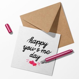 Happy Anniversary Card for Husband and Wife - Valentines Day Card for Him or Her - Happy You & Me Day - Romantic Greeting Card for Boyfriend, Girlfriend
