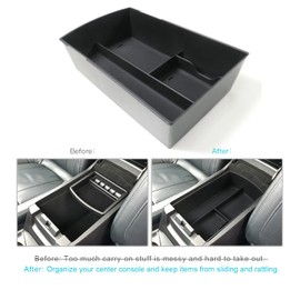 CDEFG for 2025 Ascent Center Console Organizer Tray for 2019-2024 2025 Subaru Ascent Accessories Middle Console Armrest Tray Storage Box Arm Rest Insert Coin Container (Black)
