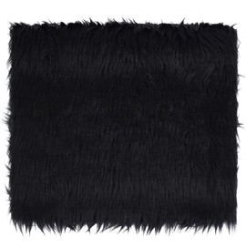 BENECREAT 39.37 Inch Black Faux Fur Fabric, 11.81 Inch Soft Plush Fabric Sewing Crafts Materials for Costumes, Rugs, Pillows, Decorations
