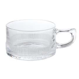Hirota Glass MO-15C Cup Saucer, Clear, 6.8 fl oz (200 ml), Showa Modern Coffee *Single Cup