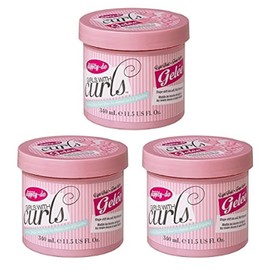 Dippity Do Girls with Curls Light Hold Gel - Shape, Smooth & Separate Curls - Sulfate Free, Aloe, Vitamin E & Wheat Protein - Frizz Free, Never Crunchy - 3 Pack (11.5 fl oz each)