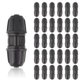 Kalolary 30Pcs 1/4 inch Drip Irrigation Fittings Lock Barbed Straight Through Connectors for 6mm Iirrigation Hose, Drip Line Connectors for Sprinkler Garden Lawn System
