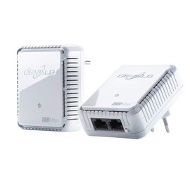 Devolo dLAN® 500 Duo Powerline Adapter (500 Mbps, 2 LAN Ports, Compact Housing) - White (EU Plug)