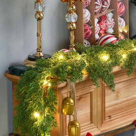Norfolk Pine Garlands with Light,(6,2 FT) Tree Garland Christmas Decor