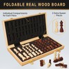 Magnetic Wooden Chess Set for Adults Kids, 15" Folding Chess