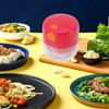 Garlic Chopper USB Charging Portable Red Double Blade 360 Degrees