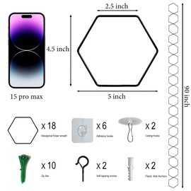 JIngJIALii Chain Trellis for Climbing Plants Indoor or Outdoor, Metal Hexagonal Pothos Plant Climber Wall Support for Vine Growth, Ivy, Live Plant Climber