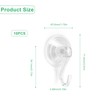HERKINDNESS Pack of 10 Suction Hooks, Extra Strong, Suction Cups