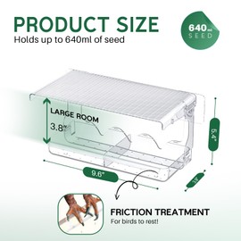 SUNALLY Window Bird Feeder for Outdoors, Clear Birds Feeders Window Mounted with Self-Adhesive Hooks, Outside Wild Bird Watching for Hummingbird,Finch in Garden, Yard, Elderly Kids Viewing