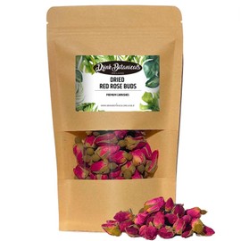 Dried Red Rose Buds | 100+ Rose Buds | 100% Natural & Edible | Non GMO | Dry Roses Soap Making & Tea, Cocktail Garnishes Flowers, Decorations, Confetti | 40 Grams | 1.41 Oz | Drink Botanicals