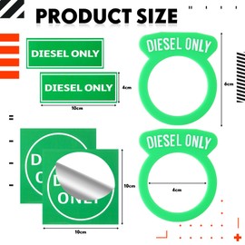 2 Pcs Diesel and Gasoline Fuel Cap Silicone Ring with 4 Pcs Diesel and Gasoline Only Stickers for Tractors, Fuel Cans, Gas Caps, Tank (Green)