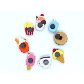 SukDecor Fridge Whiteboard Handmade Magnets Refrigerator 3D Funny Décor Home and Kitchen Decorative, 8 Foods