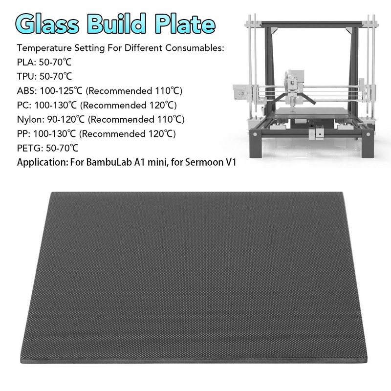 Tempered Glass Print Bed 184x184x4mm Microporous Coating 3D Printer Build