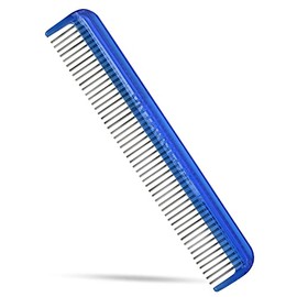 Pet comb for easy mat removal - silky smooth rotating teeth untangles without causing pain to pets. (7" Ocean Blue)