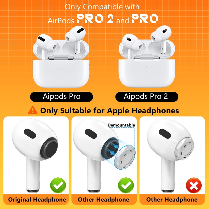 4 Pairs Replacement Ear Tips for AirPods Pro 2nd/1st Generation