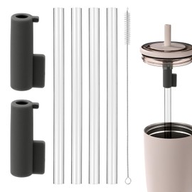 Straw Accessories Set for Brümate Era 40oz Tumbler, Including 4 Replacement Straws 2 Silicone Sleeves Covers & 1 Cleaning Brush BPA-Free 40oz Tumbler Parts(Taupe)