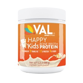 VAL Happy Kids Chicken Bone Broth Protein for Kids Powder, Growth & Immune Support, 11g Protein, 4g Inulin, Non-GMO, Gluten Free, Vanilla Flavor, Supports a Healthy Gut, 32 Servings