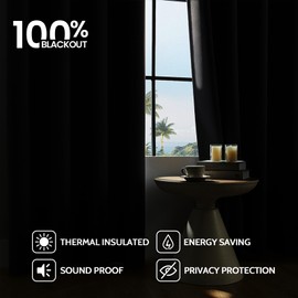 COSVIYA 100% Blackout White Linen Curtains & Drapes 72 Inch Length 2 Panels Set, Full Room Darkening Grommet Insulated Thermal Window Panels for Bedroom/Living Room,52x72 inches