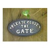 Cast Iron Metal Please Close the Gate Sign Plaque