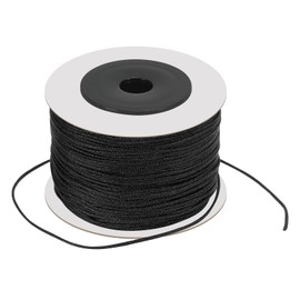 PATIKIL 1mm x 87 Yard Nylon Satin Cord, Nylon Beading String Knotting Cord Chain Braided Rope for Bracelets Jewelry Trim Chinese Knot, Black