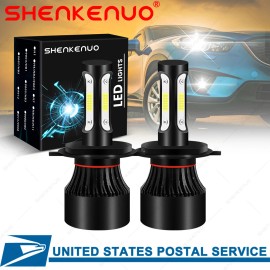 SHENKENUO Bombillos LED Focos Para Auto Carro H4 Luz De Coche Faros Faro Delanteros 2pcs