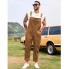 Yuanbang Overalls for Men Denim Jumpsuit Brown Bib Coveralls with