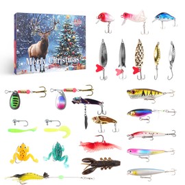 Angel Advent Calendar 2025 Men, 24 Fishing Lures Set, Christmas Calendar 2025, Fisherman Advent Calendar Fishing for Adults, Fishing Gift for Anglers, Children, Boys, Boys