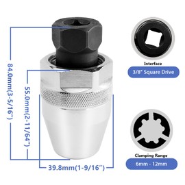 Mesee Damaged Bolt and Stud Extractor Tool 3/8" Drive Rusted Bolt Remover Broken Stud Removal Tool for Removing 1/4-Inch to 1/2-Inch Studs
