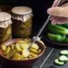 6 Pieces Long Handle Pickle Fork Olive Spoon with Drain