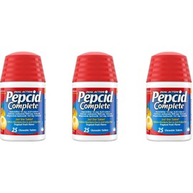 Pepcid Complete Tropical Fruit Chewable Tablets 25ct (3 Pack)