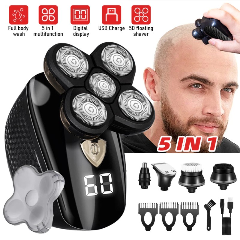 SHUONE57 5D Bald Head Shaver Electric Shavers Razor Smooth Skull
