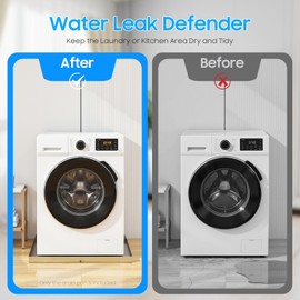 DYRABREST 304 Stainless Steel Washer Machine Drain Pan 27x25x1.5in with Holes for Laundry Room Water Leak Collection, Home Appliance Drip Tray