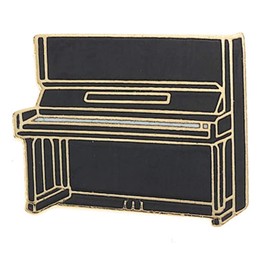 Miniblings Piano Pin Brooch Instrument Wings Piano Black Mini - Handmade Fashion Jewellery I Lapel Pin Button Pins, 30mm, Metal