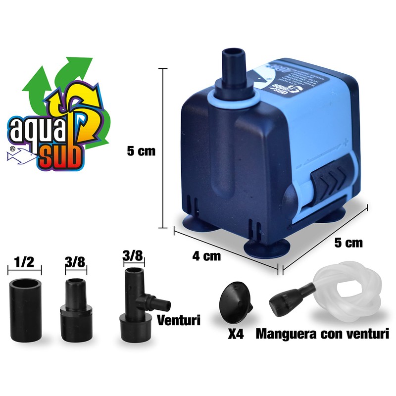 AQUASUB 4207 Bomba Agua 450 L/H .90M 6.5W