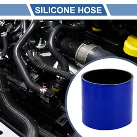 X AUTOHAUX Straight Coupler Silicone Hose 5" ID 5" Length 0 Degree Universal Car Silicone Hose Coolant Hose 4-Ply 5mm Thickness Air Intake/Turbo/Intercooler Piping Tube Blue Black 1 Pcs