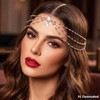 GORTIN Rhinestones Head Chain Headpiece Silver Bride Wedding Forehead Hair