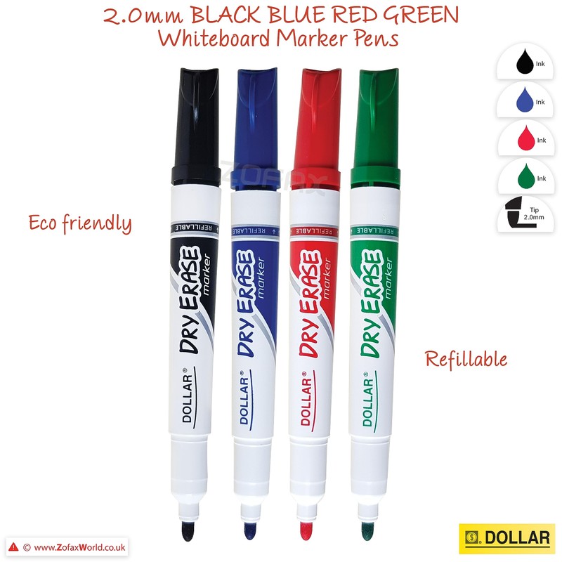 4 x 2.0mm Bullet Tip DOLLAR OnBoard BLACK BLUE RED