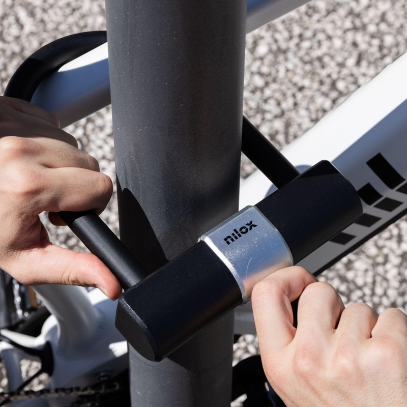 Nilox U-Shape Bicycle Chain, Anti-Theft and Anti-Theft, High Quality Cable,