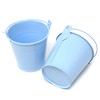 Honbay 2PCS Mini Blue Metal Buckets Tin Pail Containers Decorative