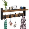 Homode Wall Hooks with Shelf Wood Coat Rack with Shelf
