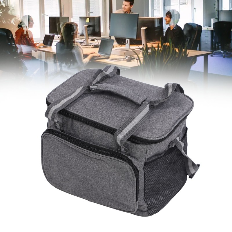 Insulated Lunch Bag Grey Oxford Cloth 15L High Capacity Insulated