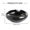 Premium Black Ceramic Cigar Ashtray with 3 Extra Wide Grooves
