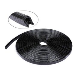 Voarge 5 m Edge Protection Car Door, U-Shape Rubber Edge Protection, Car Rubber Seal, Door Edge Protection, Window Seal, Rubber Profile, Door Edge Protection (5 m, Black)