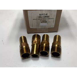 Simmons 4 Pack Simmons 1" Male NPT MNPT x 1" MIP Male Insert Lead Free Red Brass Adapter