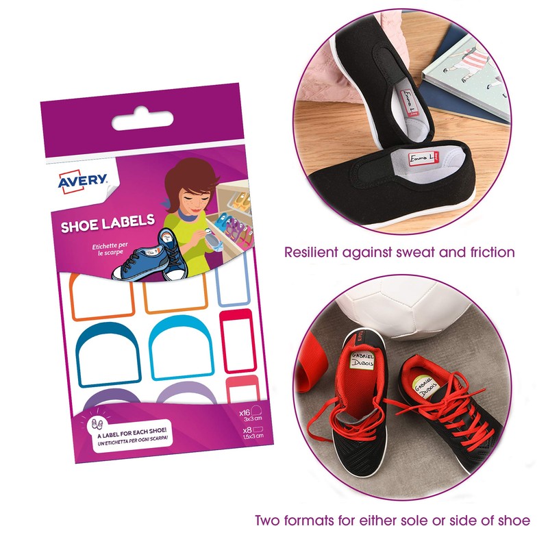 Avery Shoes Labels, Name Labels, Stick on School Labels, 24