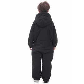 BUMDEEP Kid's Girls Boys One Pieces Ski Suits Jumpsuits Snowsuits Snowboard Waterproof Jackets (Black,110cm)