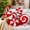 Yuntau 5 Pcs Christmas Candy Cane Throw Pillows Red and