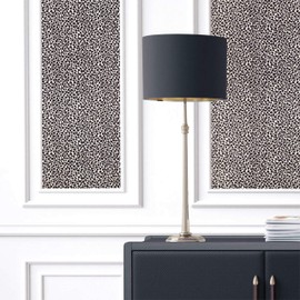 76 sq.ft roll Italian Portofino wallcoverings modern embossed flocked Vinyl Wallpaper charcoal black white metallic faux animal cheetah skin fur flocking flock velvet textured velour wall coverings 3D